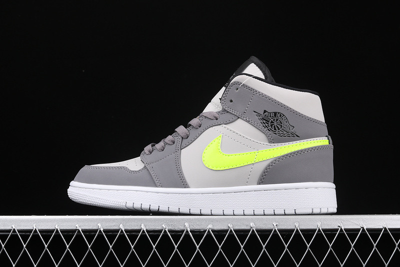 Air Jordan 1 Mid Gunsmoke Volt 554724-072