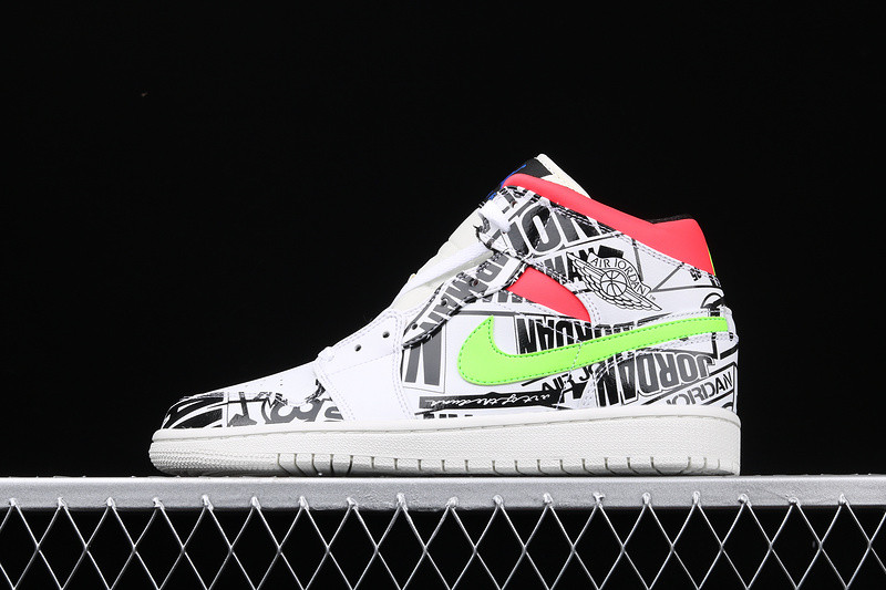 Nike Air Jordan 1 Mid Print Logos 554724-119