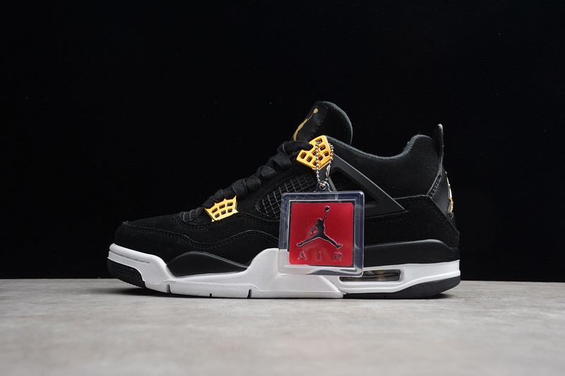 Air Jordan 4 “Royalty”  Black/Metallic Gold-White 308497-032