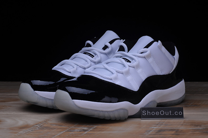 AIR JORDAN 11 RETRO LOW "CONCORD" BLACK/ WHITE  mens 528895-153