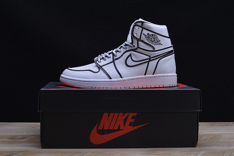 Nike Air Jordan 1 Retro “Comic 3D Pencil” White Hand-Painted MENS  AA4724-110