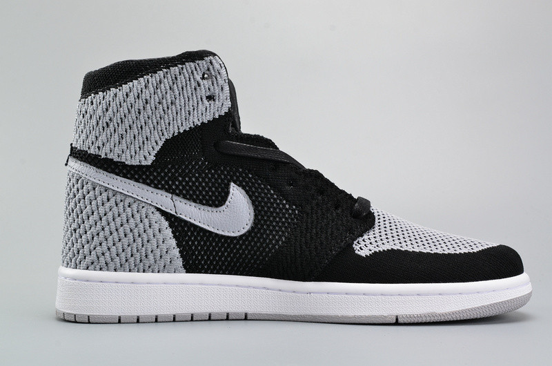 Air Jordan 1 Flyknit “Shadow” Black/Medium Grey-White mens 919704-003