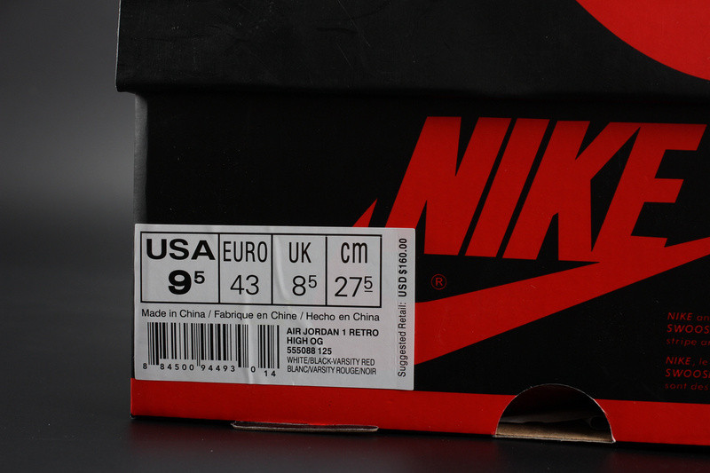 Air Jordan 1 Retro Black Toe 555088-125