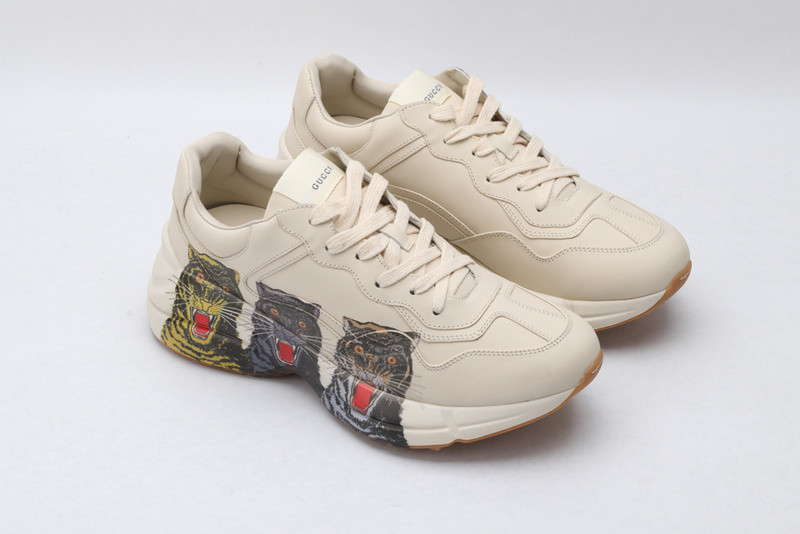 GC Rhyton Leather Sneaker With Tigers 576050 DRW00 9014