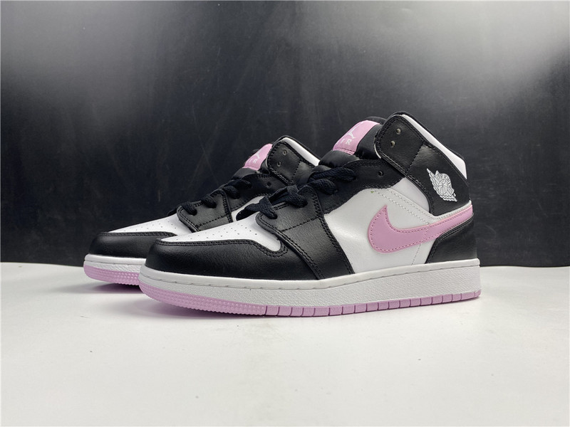 Air Jordan 1 Mid White/Light Arctic Pink-Black 555112-103
