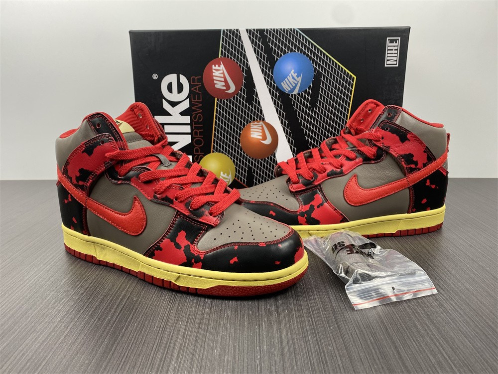 Nike Dunk High 1985 “Red Acid Wash” DD9404-600