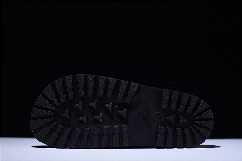 GC Leather SLIDE SANDAL with gg logo mens