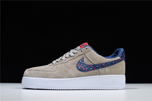 Nike Air Force 1 Low Moon Landing Particle Indigo Tan Blue Red AQ0556 200