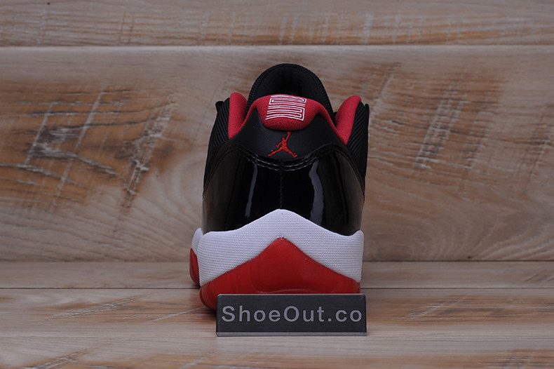 AIR JORDAN 11 RETRO LOW "BRED" BLACK/ RED mens 528895-012