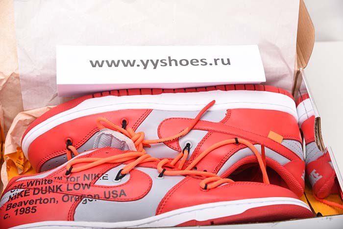 NIKE DUNK LOW OFF-WHITE UNIVERSITY RED - CT0856-600