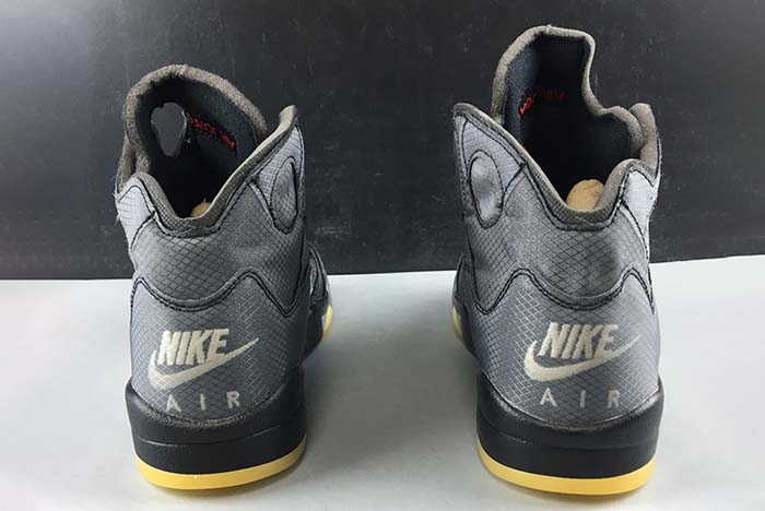 OFF WHITE AIR JORDAN 5 SP BLACK MUSLIN FIRE RED CT8480-001