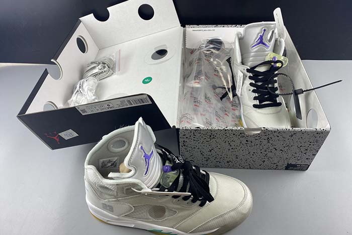 OFF WHITE AIR JORDAN 5 SP GREY GREEN CT8480-105