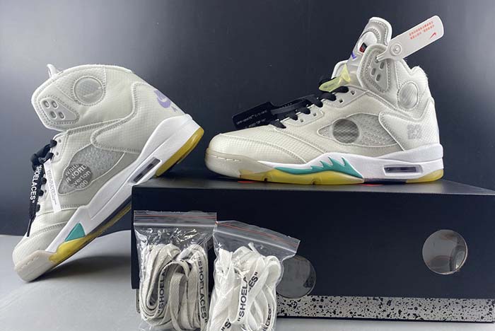 OFF WHITE AIR JORDAN 5 SP GREY GREEN CT8480-105