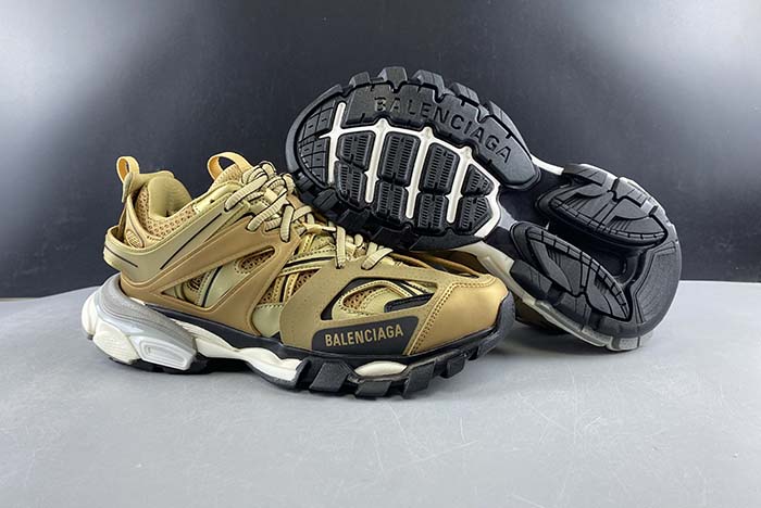 Ba*len*cia*ga track sneaker metal lic/mesh/washed gold 542023 w2cd1 8000