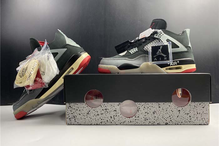 OFF-WHITE x Air Jordan 4 “Bred” CV9388-001