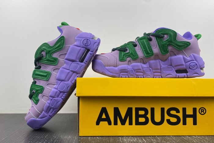 Detailed Look at the AMBUSH x Nike Air More Uptempo Low "Lilac" FB1299-500