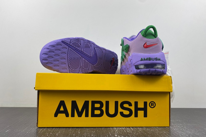Detailed Look at the AMBUSH x Nike Air More Uptempo Low "Lilac" FB1299-500