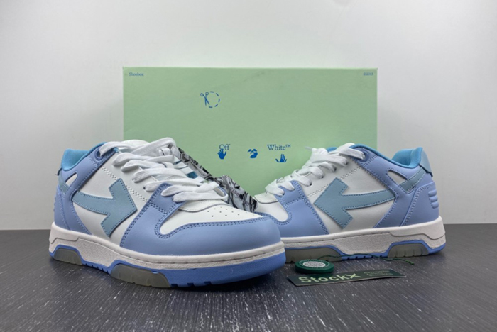 Off-White Out Of Office Calf Leather White Baby Blue OMIA189C99-LEA007-0140