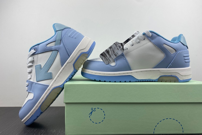 Off-White Out Of Office Calf Leather White Baby Blue OMIA189C99-LEA007-0140