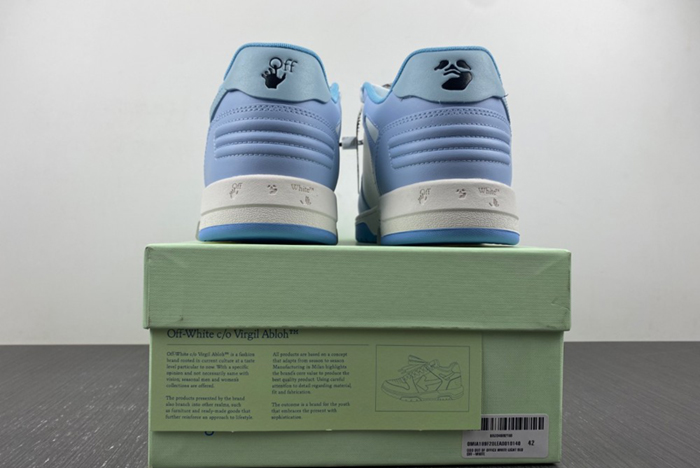 Off-White Out Of Office Calf Leather White Baby Blue OMIA189C99-LEA007-0140