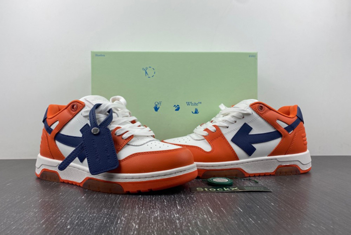 OFF-WHITE Out Of Office OOO Low Tops White Orange Blue