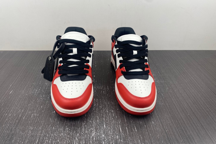 OFF-WHITE Out Of Office OOO Low Tops Black White Red OMIA189S22LEA0012510