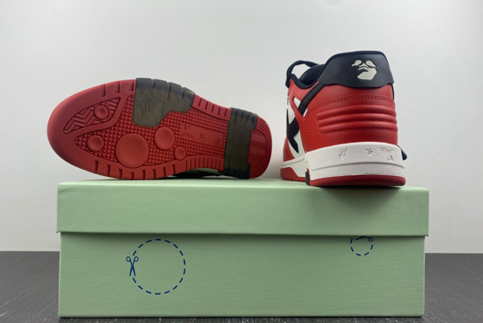 OFF-WHITE Out Of Office OOO Low Tops Black White Red OMIA189S22LEA0012510