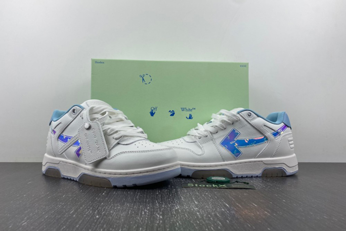 OFF-WHITE Out Of Office White Iridescent Blue